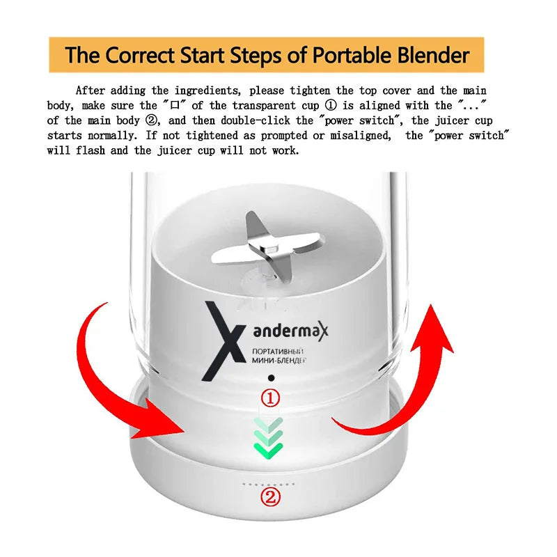 Mini Portable Blender Electric Juicer