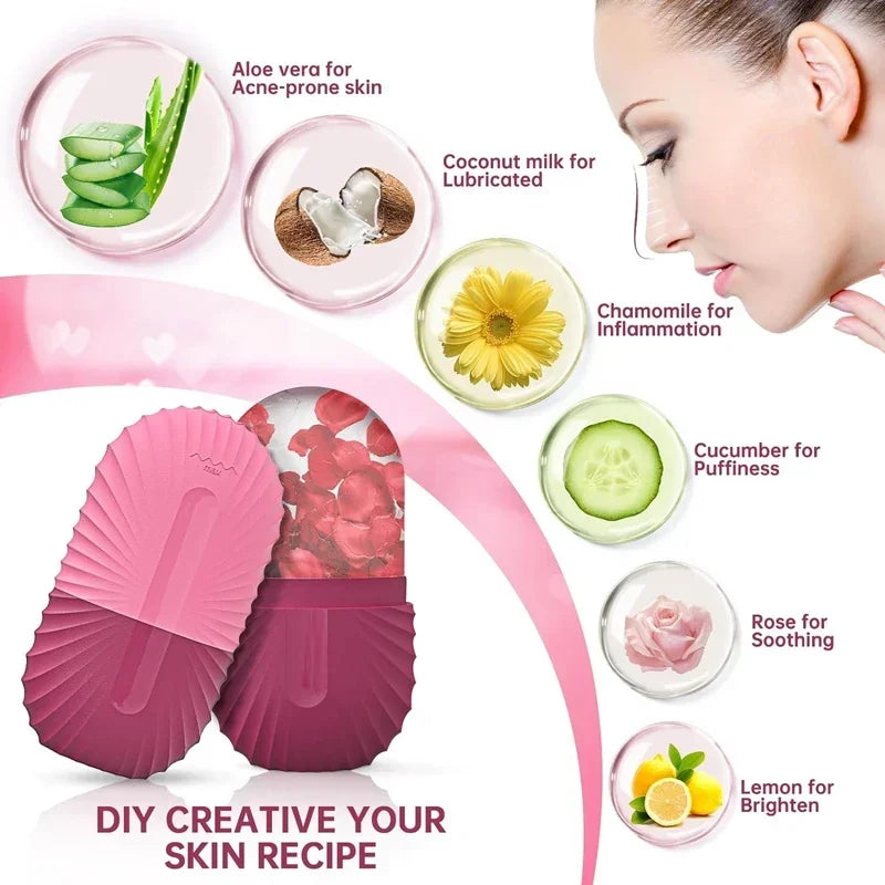 Ice Face Roller Ice Cube Beauty Massage Silicone