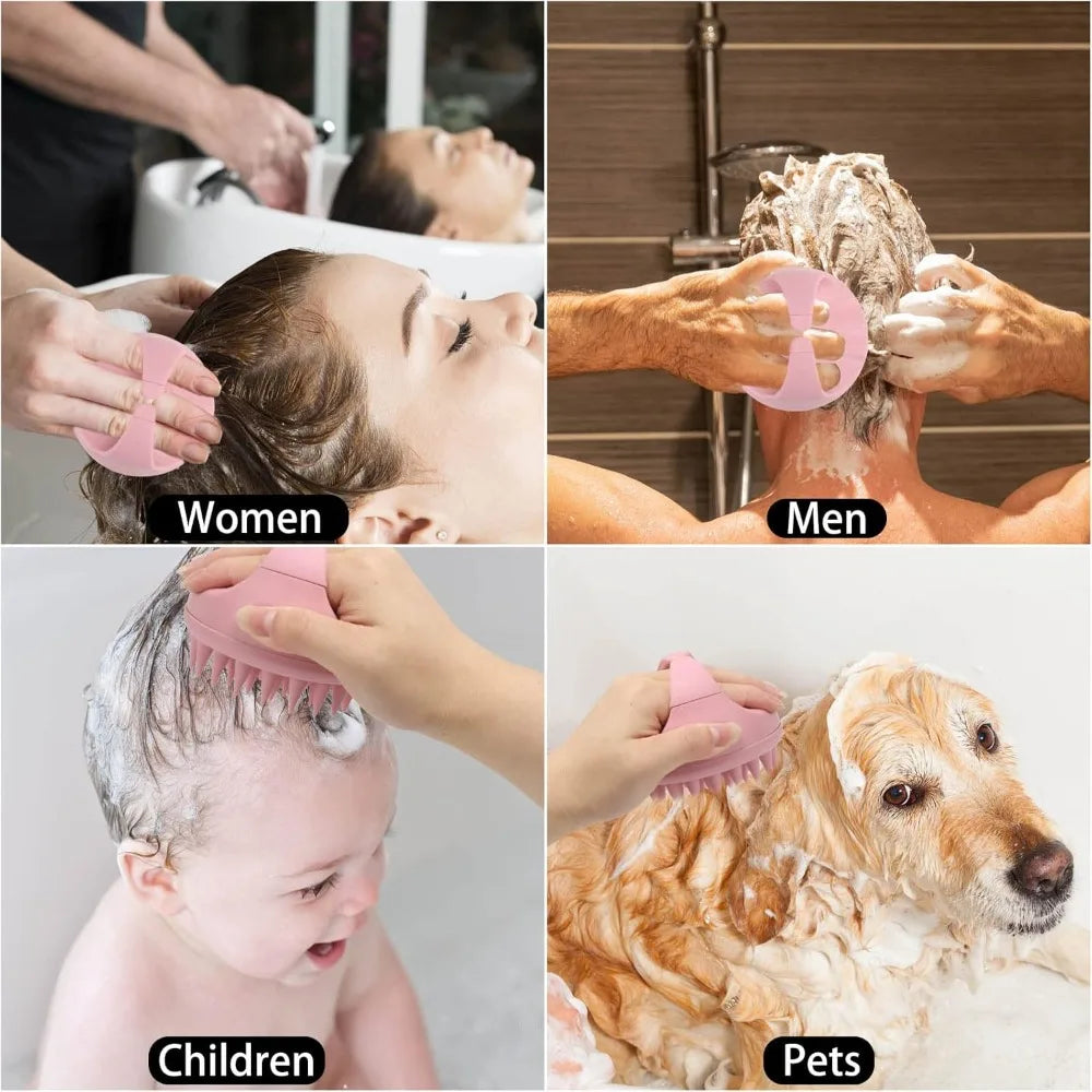Silicone Scalp Massager Shampoo Brush Hair Scrubber