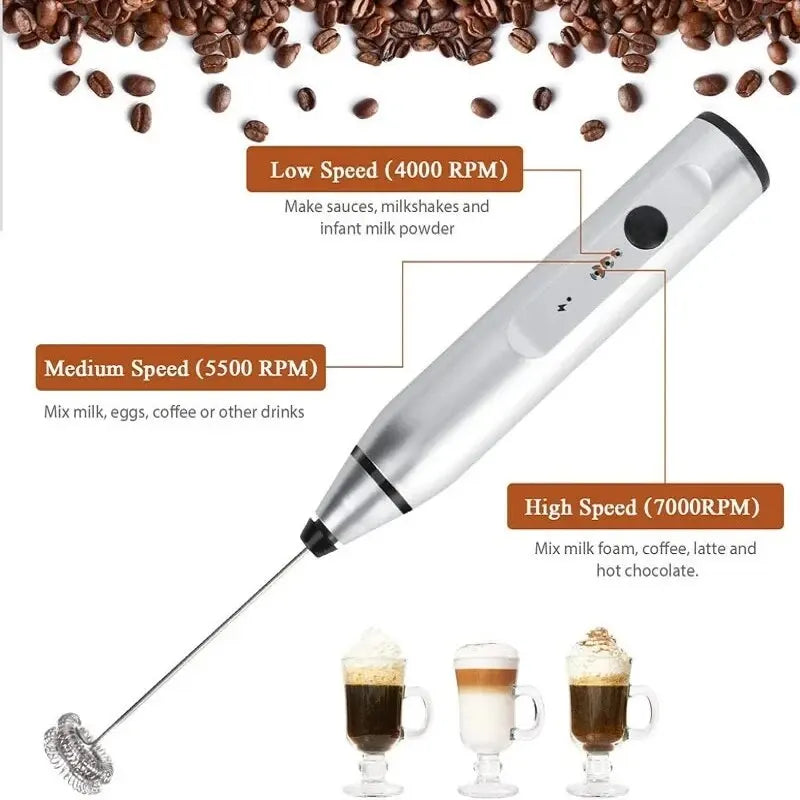 Portable Electric Milk Frothers Handheld Blender USB