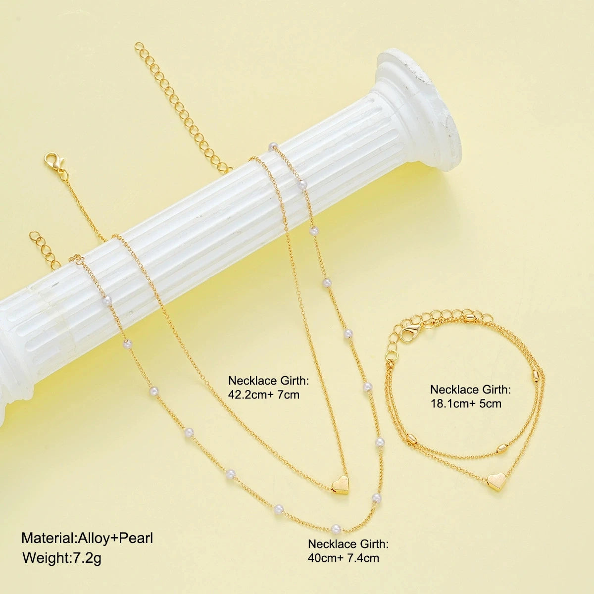 Pearl Heart Jewelry Set For Women