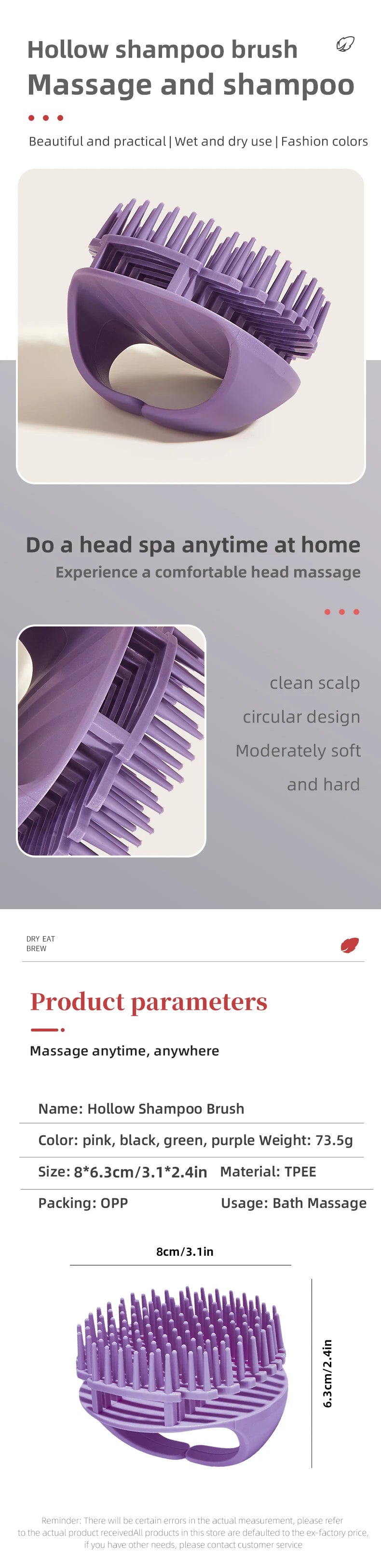 Silicone Shampoo Scalp Hair Massager