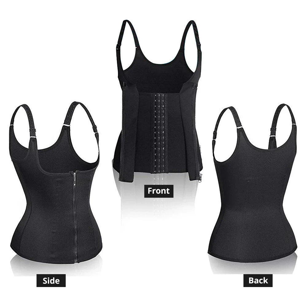 Waist Trainer Tank Top For Women Zipper Body Shaper Tummy Control Sleeveless Top Women's Activewear Body Shaping Underwear.