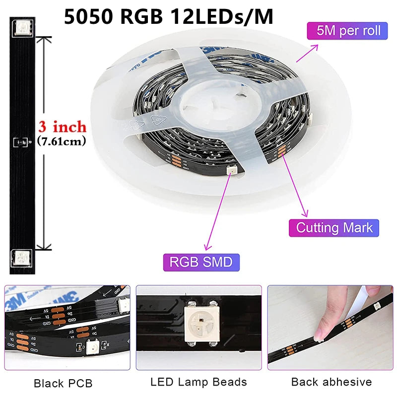 LED Strip Lights RGB SMD5050 1M-40M