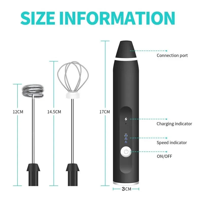 Portable Electric Milk Frothers Handheld Blender USB