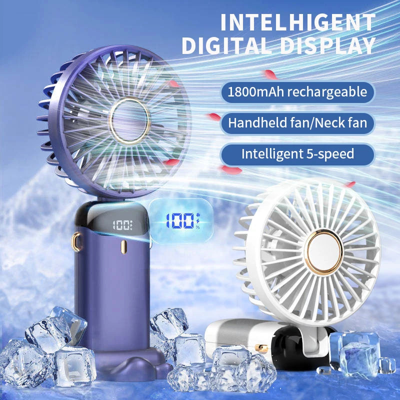 Portable Handheld Mini Fan Foldable Neck Hanging