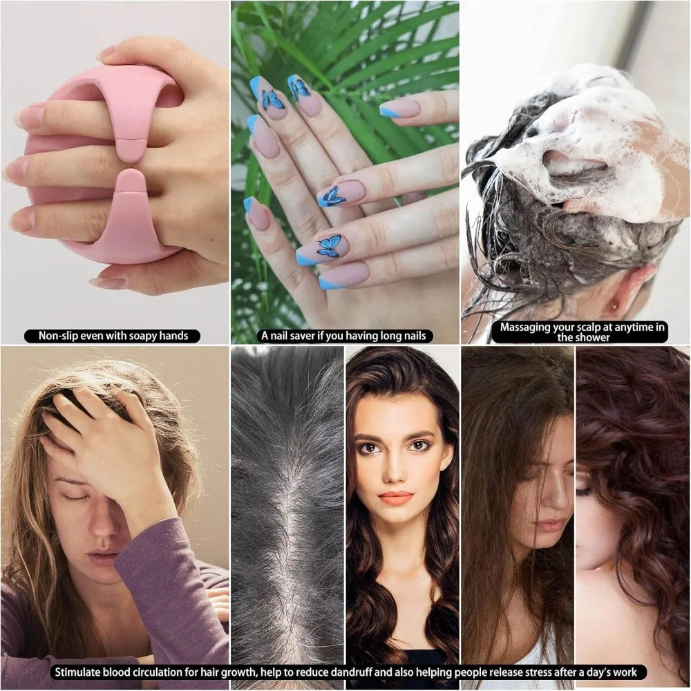 Silicone Scalp Massager Shampoo Brush Hair Scrubber