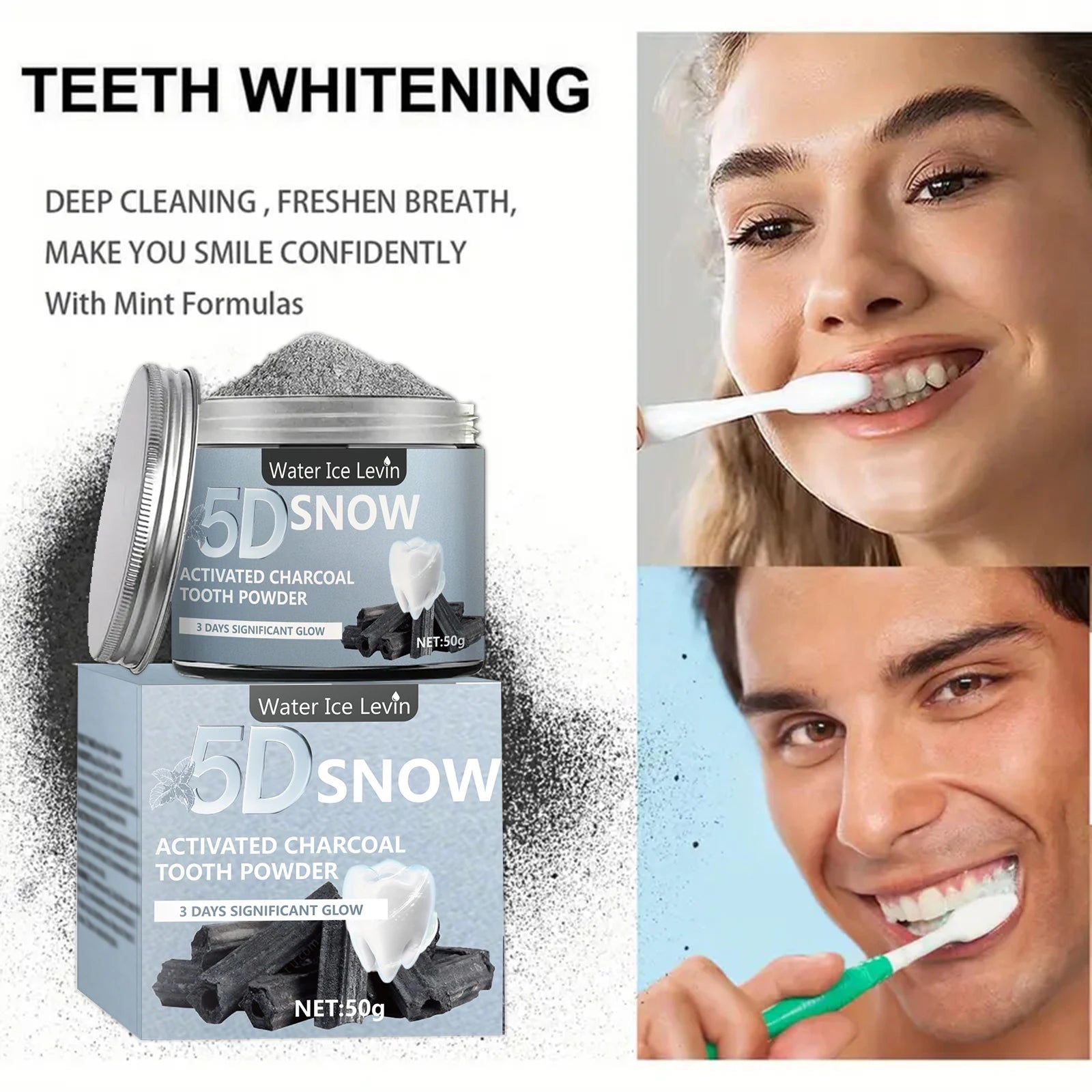 Bamboo Charcoal Teeth Whitening Powder -