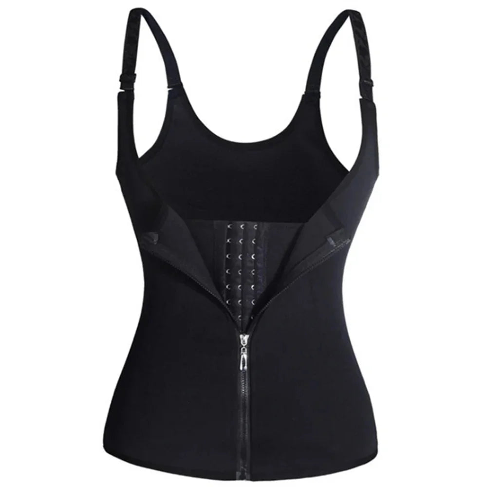 Waist Trainer Tank Top For Women Zipper Body Shaper Tummy Control Sleeveless Top Women's Activewear Body Shaping Underwear.